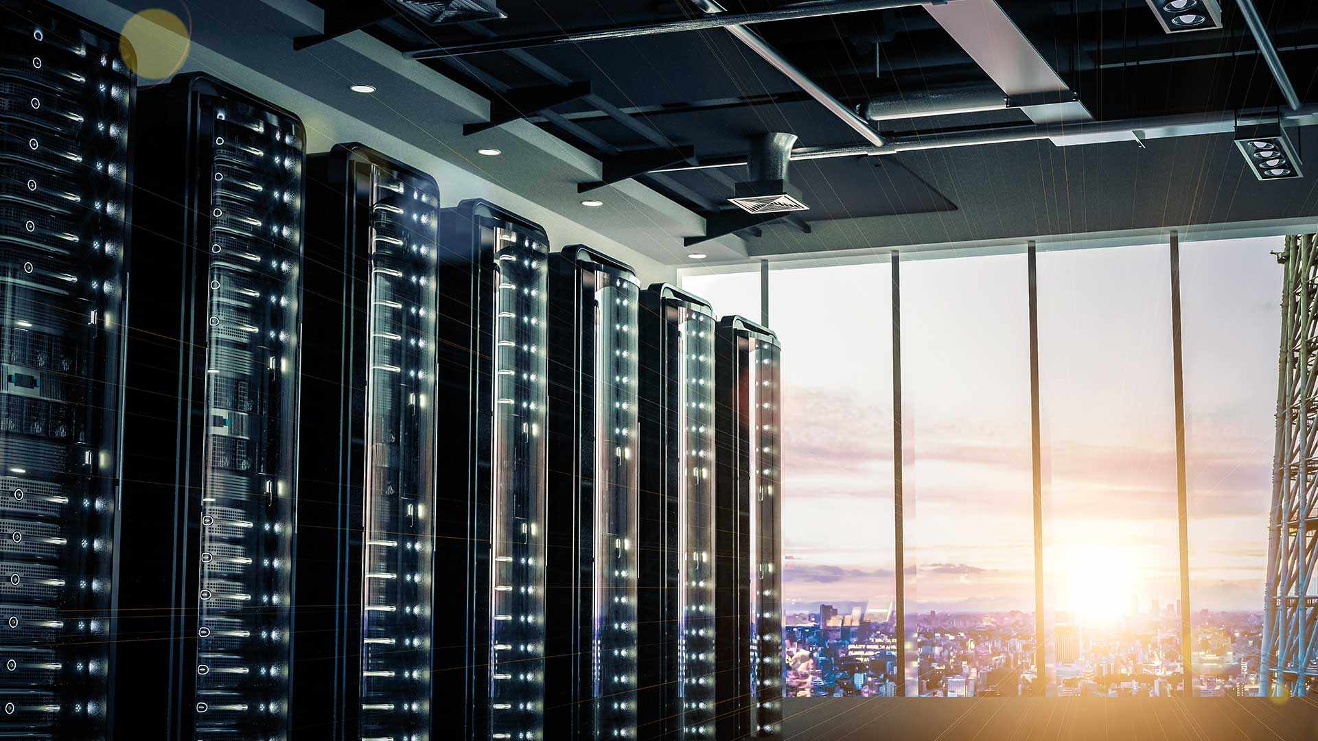 An illuminated Data center