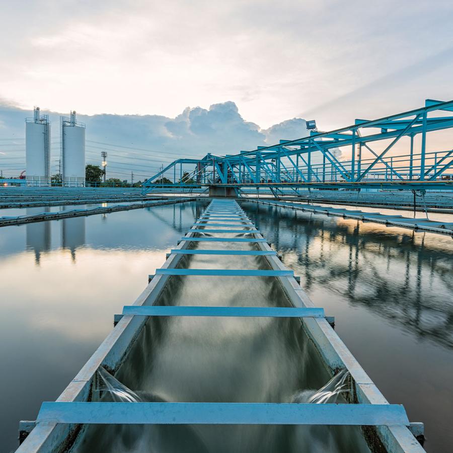 Aerial view of a water plant